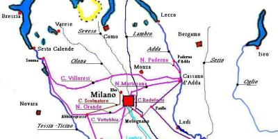 מפה של מילאנו navigli district