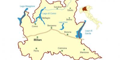 מפה של מילאנו לומברדיה