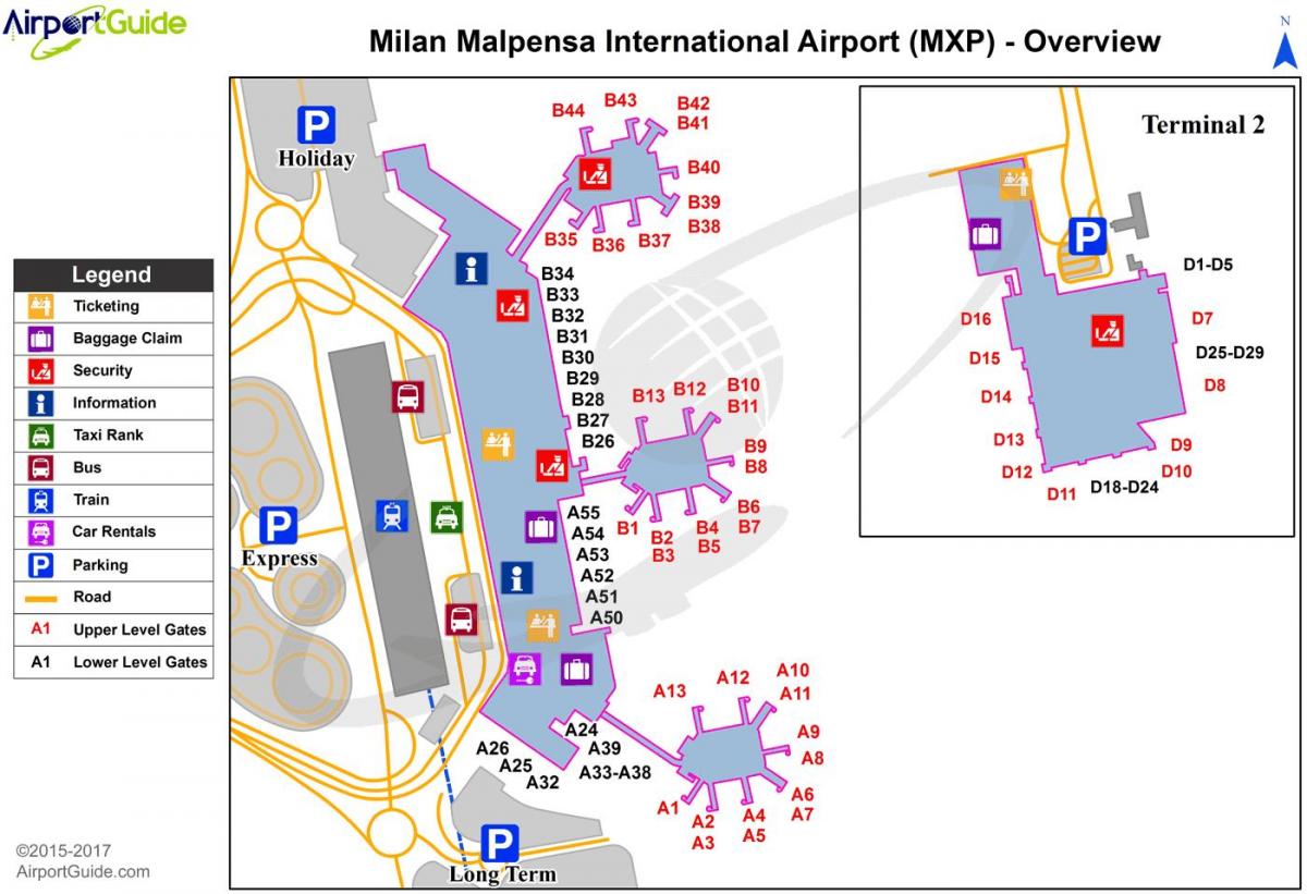 מפה של malpensa טרמינל 1