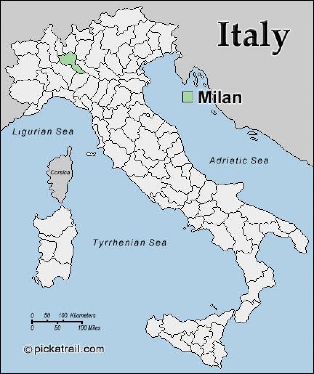מפה של מילאנו מפת אירופה