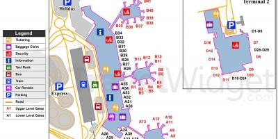 מפה של מילאנו שדות תעופה ותחנות רכבת.