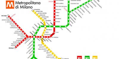מפת הרכבת התחתית של מילאנו